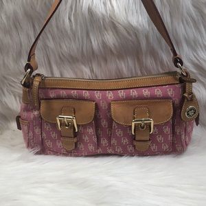 Authentic Dooney & Bourke Pink Fabric Sign. Bag